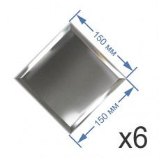 Зеркальная плитка 15x15 см (6 шт.) с фацетом 10 мм (квадрат)
